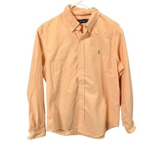 RALPH LAUREN MENS ORANGE DRESS SHIRT SIZE LARGE